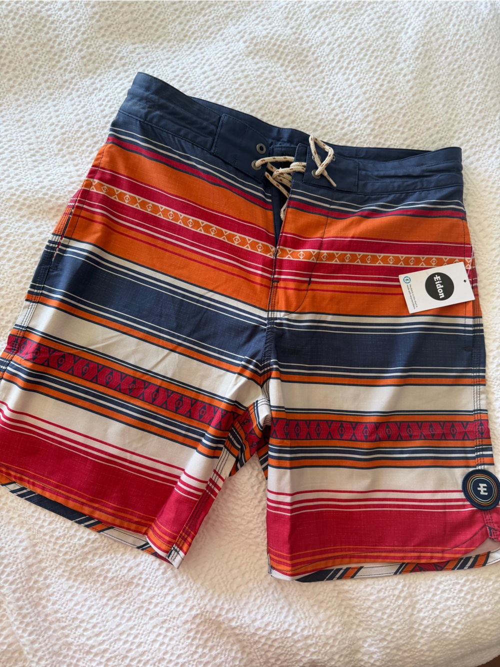 Eidon Men’s Orange Multi-Stripe Boardshorts